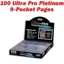 100 ULTRA PRO PLATINUM 9-POCKET CARD PROTECTOR PAGES